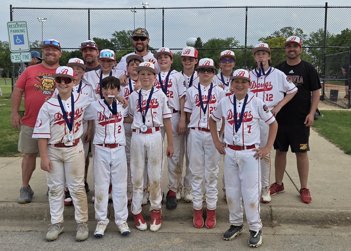 BatYouthBase's tweet photo. Batavia Bulldogs 12U Red took a 2nd Place finish in the Silver Bracket at the Make An Impact Classic! 🥈⚾️ They came together as a team, rallied in multiple games, and fought until the last out. Proud of the resilience! 🐾💪 #BYB #BataviaIL #TravelBall https://t.co/585f03bELs