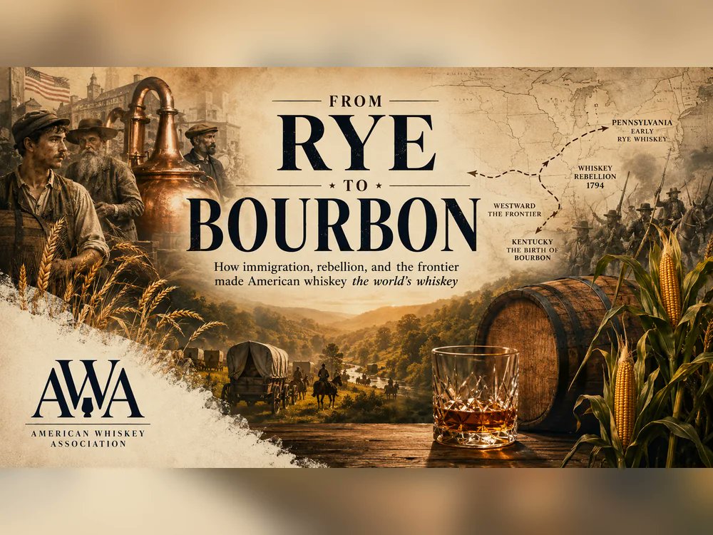 USAWhiskeyAssn's tweet photo. America’s whiskey story didn’t start in a boardroom. It started in rye fields, rebellion, frontier grit, corn, oak barrels and a stubborn belief that America could make something all its own.

https://t.co/fY5mVlMXEj https://t.co/q1v7q3fc5P