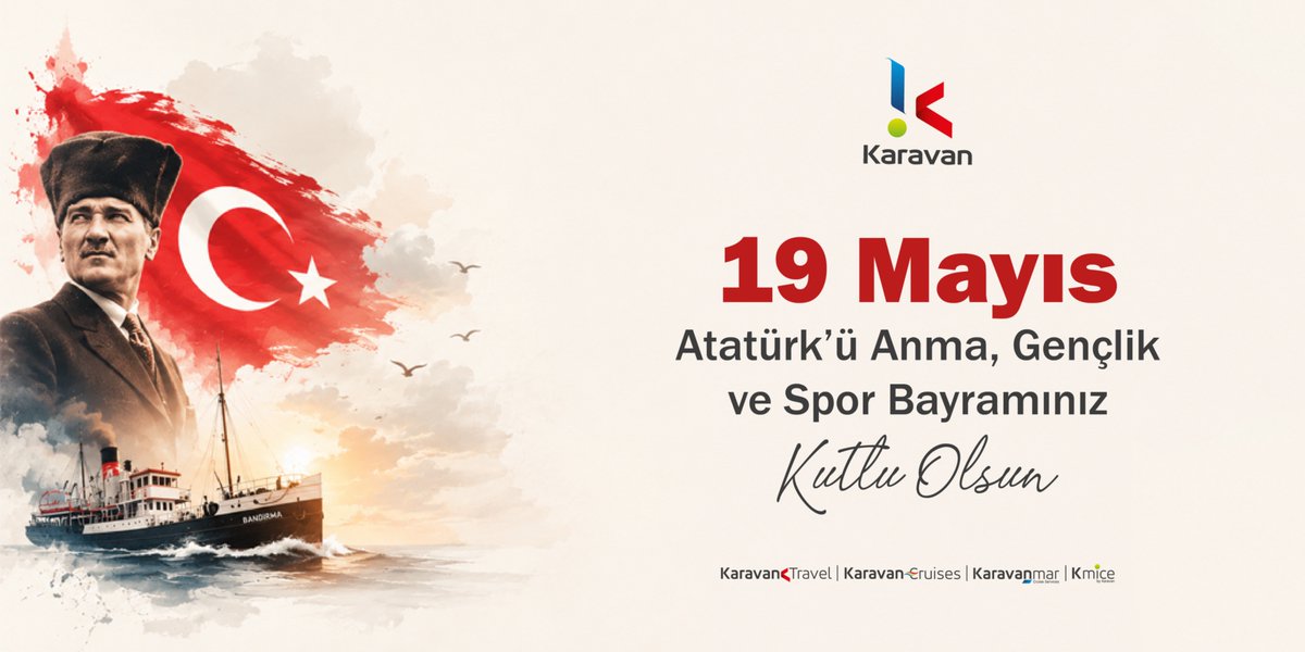 KaravanTurkey's tweet photo. 19 Mayıs Atatürk'ü Anma, Gençlik ve Spor Bayramı kutlu olsun!
Happy May 19th, Commemoration of Atatürk, Youth and Sports Day!
#19mayıs #Atatürk#atatürküanmagençlikvesporbayramı#kutluolsun #karavantravel #karavanturkey#karavanmar #kmice #karavancruises https://t.co/LYvrxC6ayi