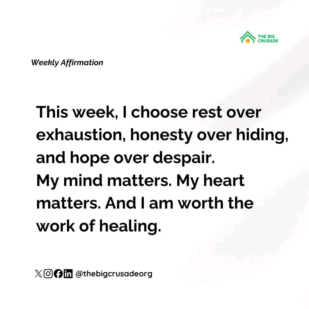 thisTBCOrg's tweet photo. You are worth every effort you make towards staying sane! 

Say it, believe it, live it! 

Happy New Week Crusaders 💚✨ 

#mondaymotivation #mentalhealthawareness #maymentalhealth https://t.co/zFokf2urCh