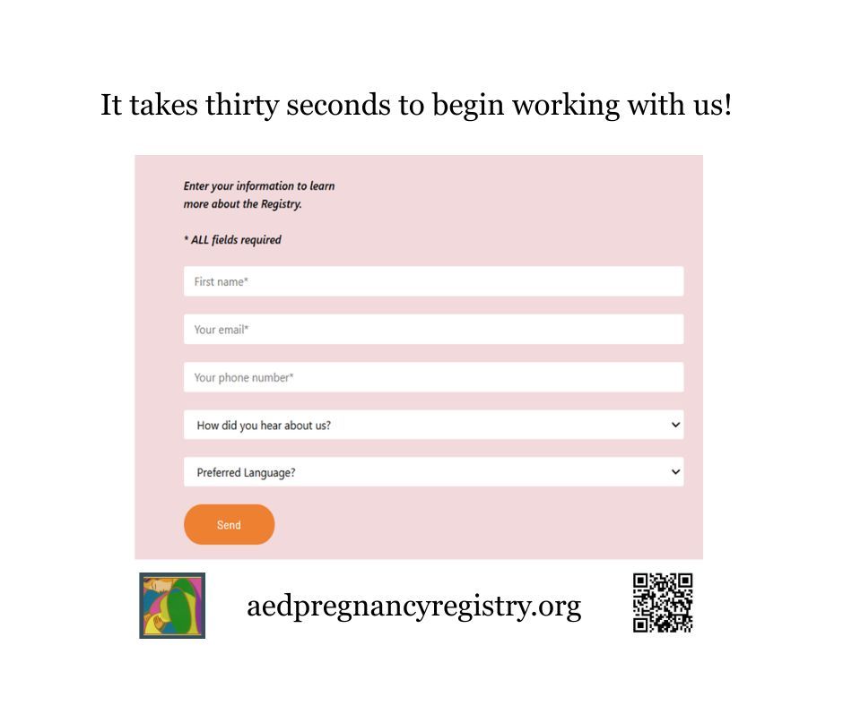 aed_preg's tweet photo. If you’re pregnant, take the first step in contributing to our research on antiepileptic drugs by filling out a simple form on our website. 

#AEDsinpregnancy
#Medicalresearch
#Makeadifference https://t.co/kbHoy383HK