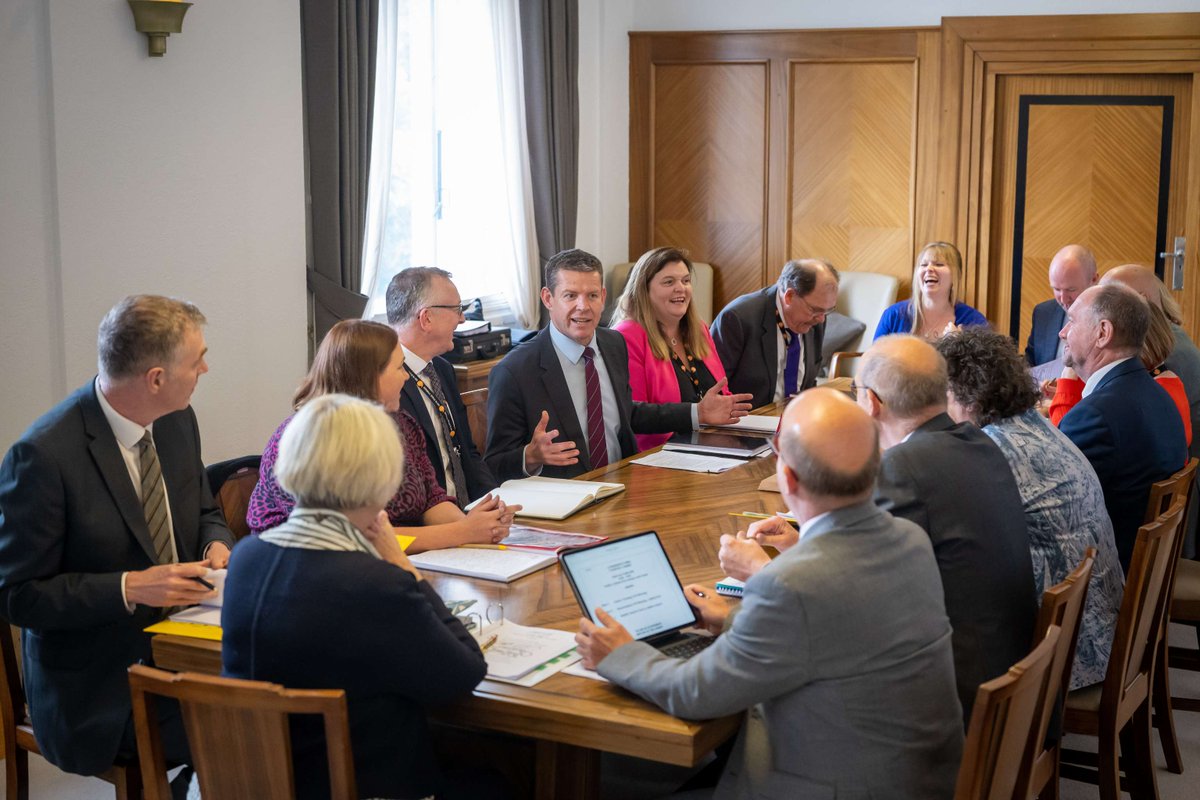 walesintheworld's tweet photo. Wales’ new cabinet have held their first meeting today bilingually- with live English and Welsh translations https://t.co/Mh7BdY4sBS