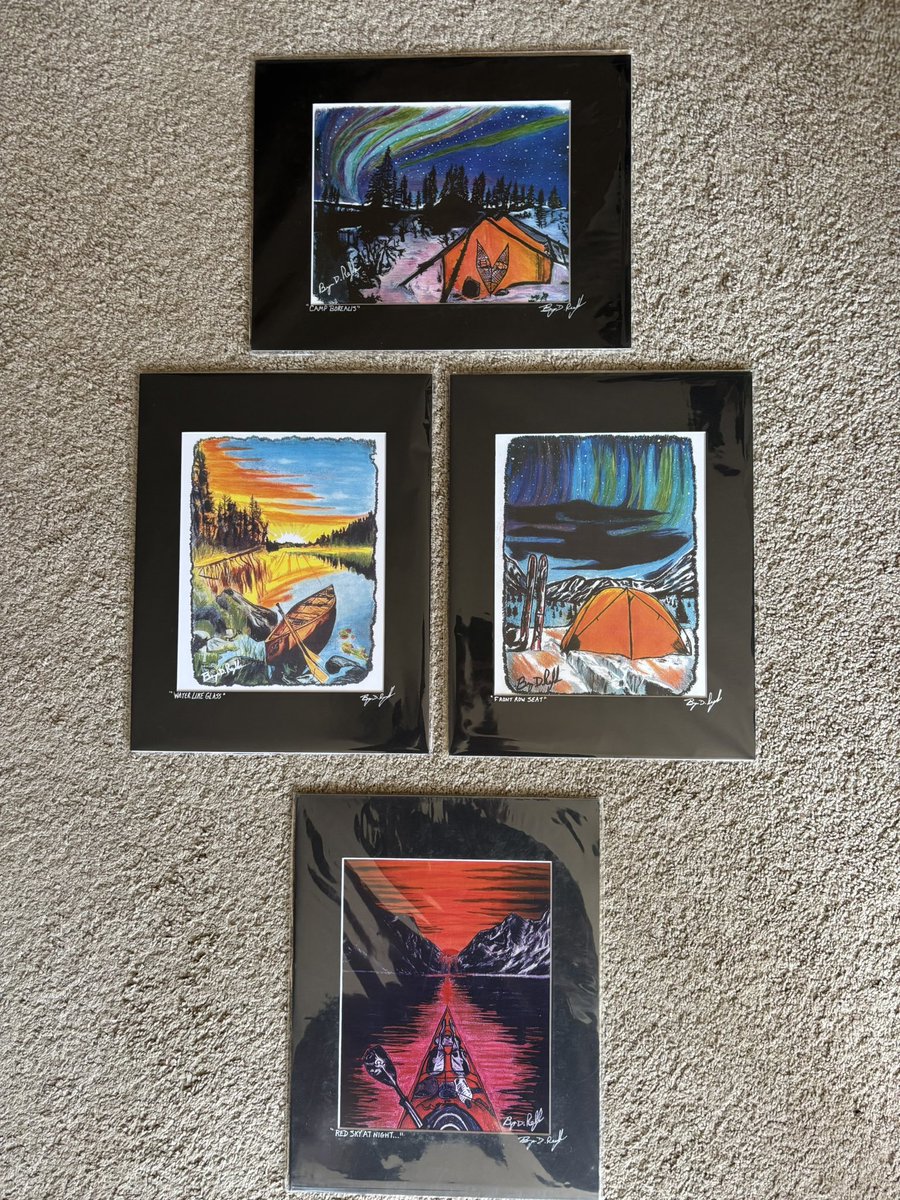 enduranceron's tweet photo. Stopped at the local Art Festival on a whim while visiting Saratoga Springs. Happened upon @DarkMountainArt and found some prints that moved me. Quite happy to find some art and support the artist. Trying out some layouts for hanging in my office. https://t.co/3xngZKapRe