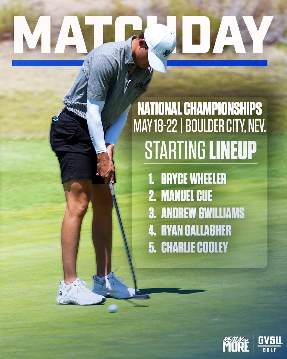 gvsugolf's tweet photo. First day of the National Championships coming up!

🆚NCAA National Championships
📍Boulder City, Nev.
⏰10:26 PST/1:26 EST
📊https://t.co/kvRLHxyJt8

#AnchorUp | #ReadyForMore https://t.co/Hb0NI2CLgs