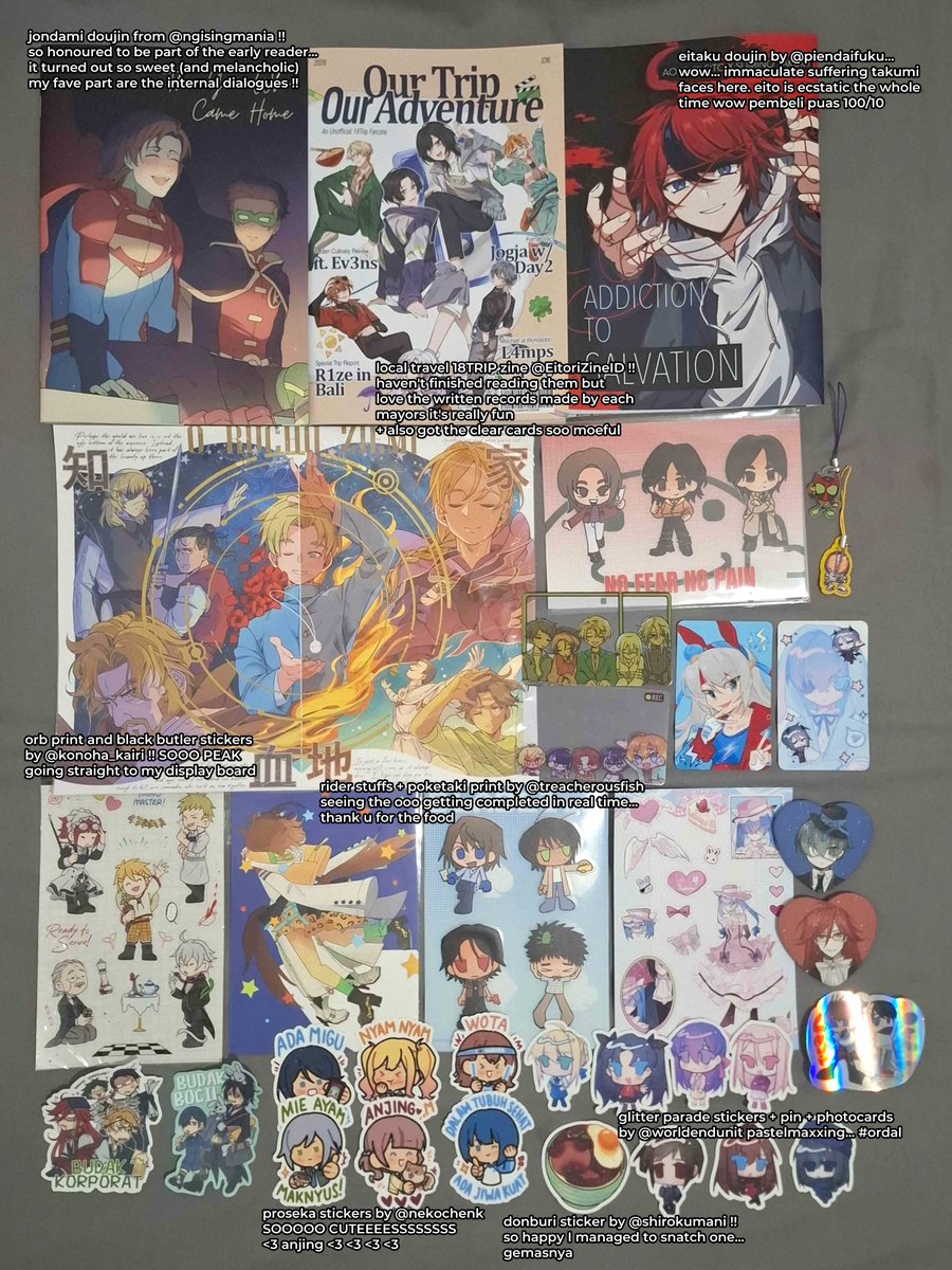 tanamlaut's tweet photo. my #comifuro22 + hangout hauls !! 🚀 bountiful finds...  eventful weekends... https://t.co/22Jp0dPQUi