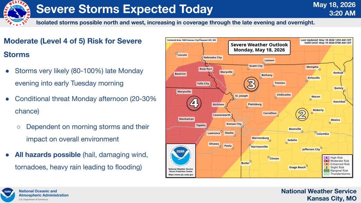 MarkTheOverseer's tweet photo. Be weather aware this evening! #KCWeather #MVSSW https://t.co/TfXU1m9LNs