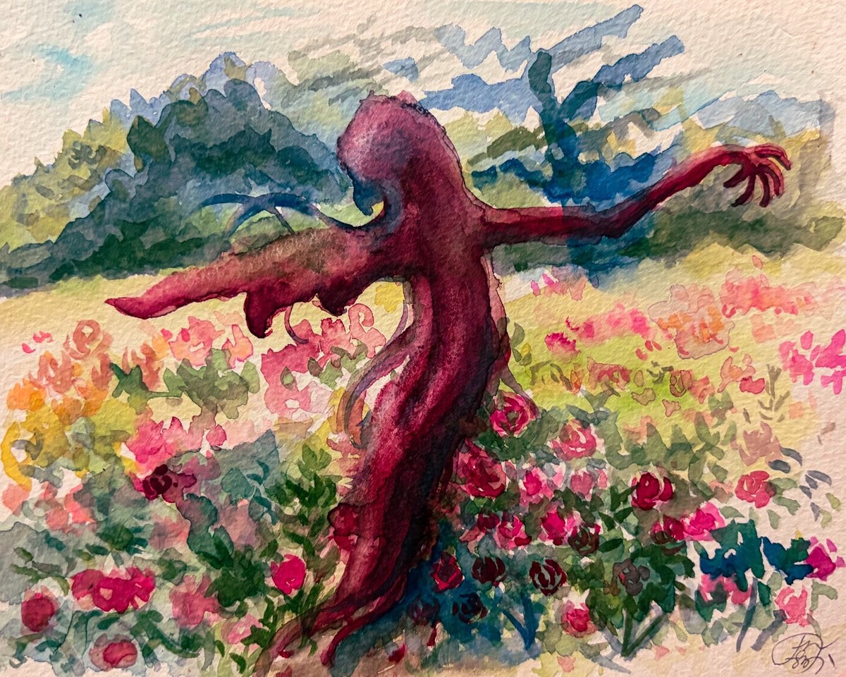 花園で溶けて踊って》 水彩 2026 #水彩画 #watercolorart