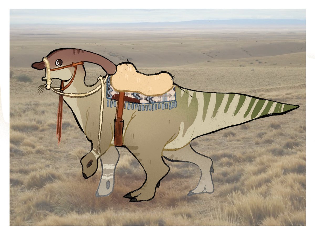 mothlabb's tweet photo. long time no see! #parasaurolophus https://t.co/p0jPgZnFKk