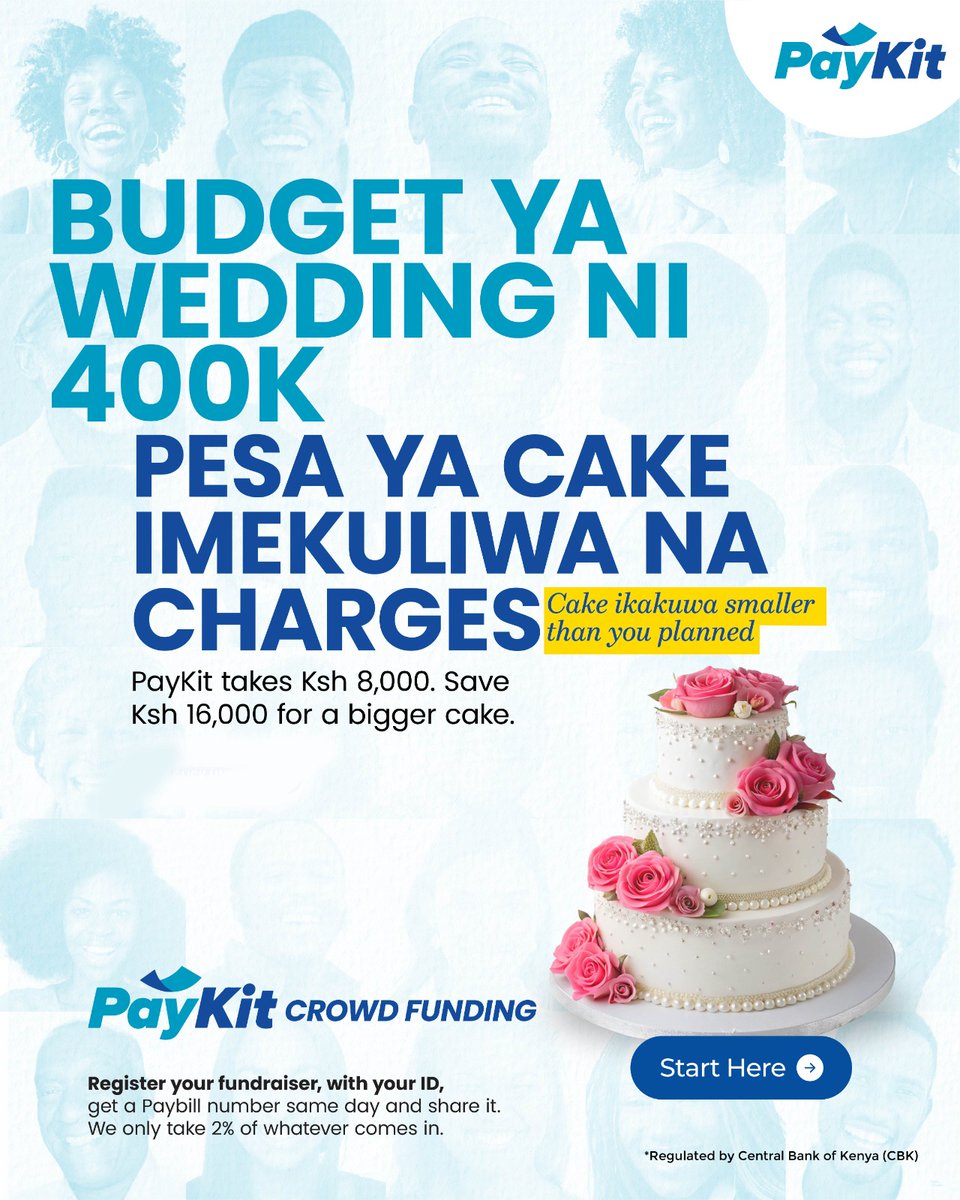 Paykit_ke's tweet photo. Why lose more to fees when you can save for what matters

With PayKit Crowdfunding, we only take 2% of what comes in. Register your fundraiser, get a Paybill the same day &amp; start receiving support.

Start your fundraiser today.
https://t.co/zT0DA4AXQt
#PayKit #Crowdfunding https://t.co/qxdqvcLIvZ