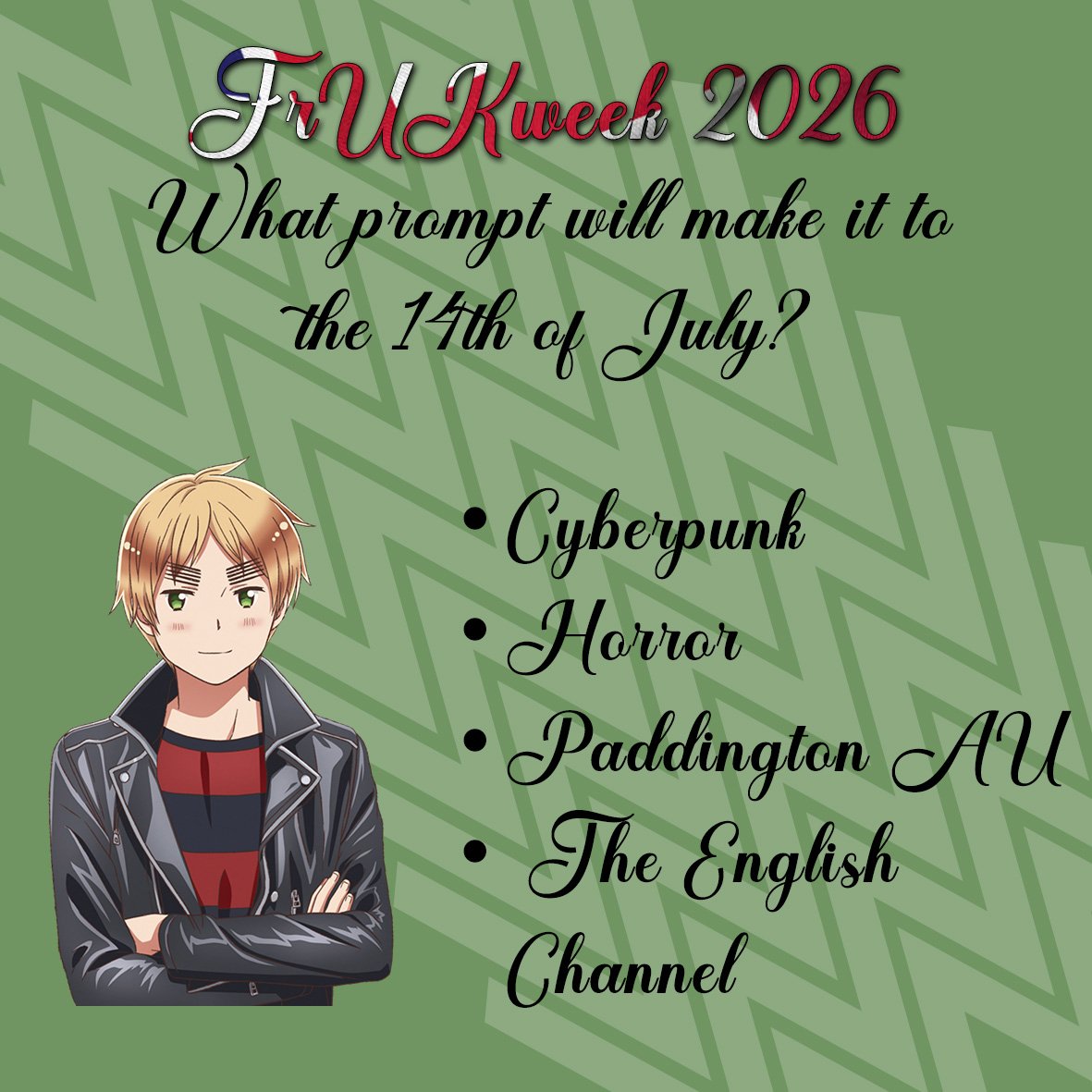 frukweek's tweet photo. The poll for the prompt of this year's #Frukweek will close the 5th of June! You can find the link in the profile bio!! #FrUKweek2026 #Fruk #UkFr #Hetalia https://t.co/QHDtXdvj8e