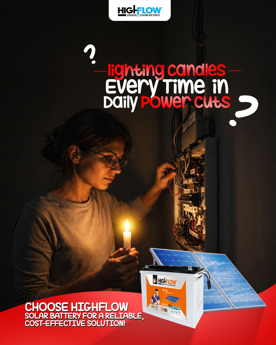 Highflow_'s tweet photo. Still lighting candles and fumbling in the dark every time the power goes out?  It’s time to upgrade your backup. 

• Sales Support: 9005444000
* Service Support: 6307940632

#HighFlowBatteries #SolarBattery #PowerBackup #SolarInverter #LoadSheddingSolution #InverterBattery https://t.co/chxPZrG9GZ
