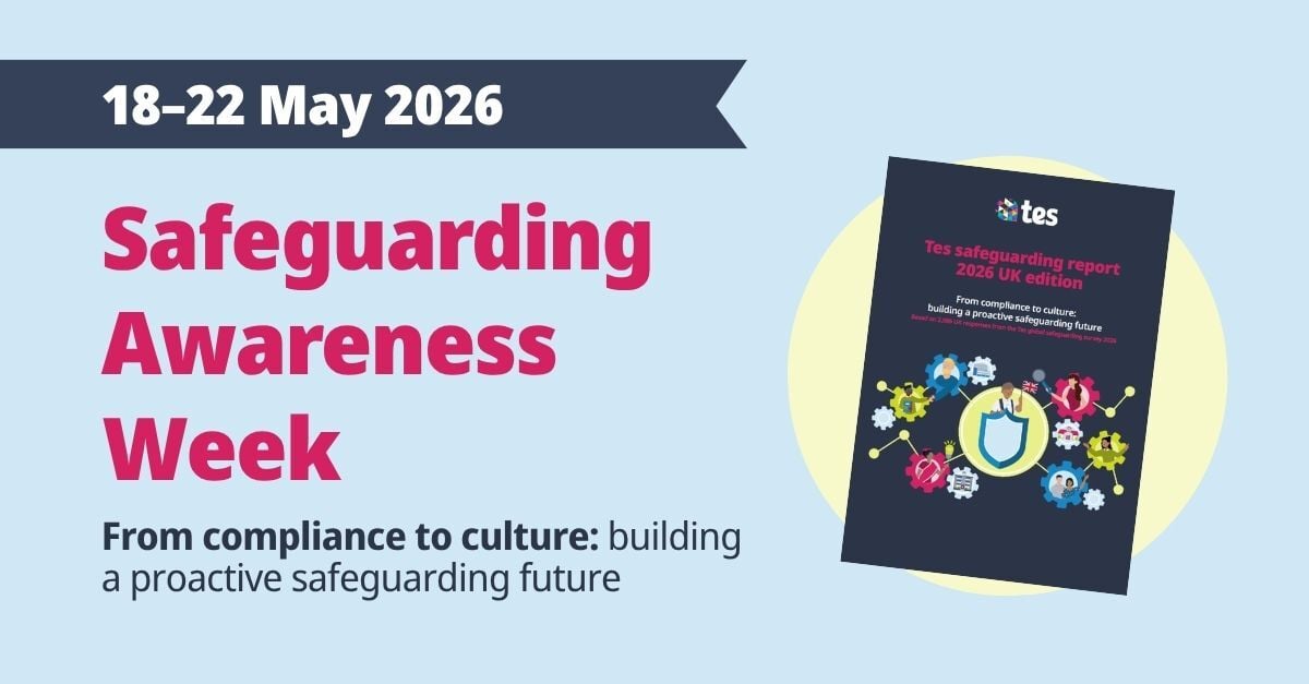 TesGlobalX's tweet photo. Safeguarding Awareness Week is here!
 
This week, we’re sharing resources, practical guides and leadership sofa sessions to help schools and trusts move from compliance to culture and create a more proactive approach to safeguarding.
 
The Tes safeguarding report has just landed, bringing together findings from our 2026 safeguarding survey and reflecting the views and experiences of thousands of school staff across the globe. It provides a clear picture of safeguarding practice in schools today.
 
Download now or read our latest press release to stay informed and explore the latest insights.
 
📄 Download the new report: https://t.co/b0wwIwbuma
 
📰 Read the press release: https://t.co/GtCDnaQyc6
 
#SafeguardingAwarenessWeek #FromComplianceToCulture