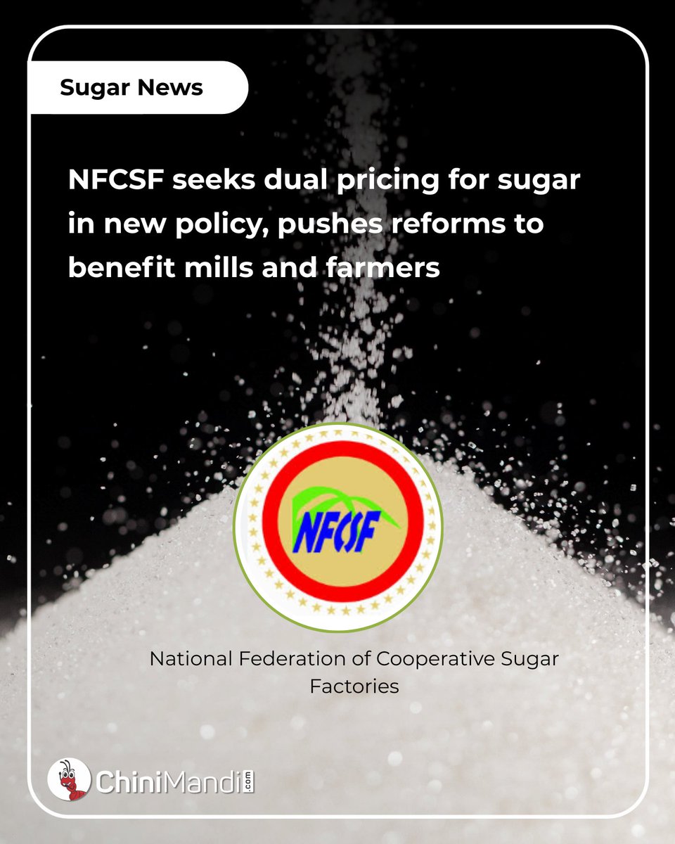 ChiniMandi's tweet photo. As the Centre moves to replace the decades-old sugarcane regulation framework, the @CoopSugarIndia has proposed key changes aimed at strengthening the sugar sector and supporting millions of farmers.
Read More :https://t.co/BixyUZIYjo
#ChiniMandi #ChiniMandiUpdates #NFCSF #HarshavardhanPatil #IndiansugarSector #SugarMills #LatestSugarNews #SugarPolicyReforms #FarmersWelfare #SugarSector