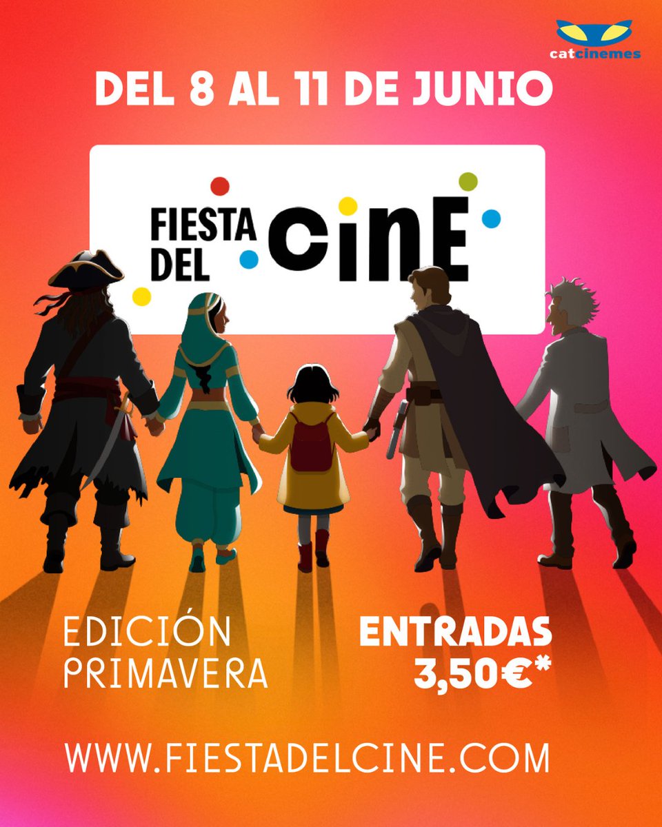 CatCinemes's tweet photo. 🍿 ¿Preparados para una semana de película? 🎬 ¡Llega la #FiestaDelCine a su Edición Primavera! 🌸 Del 8 al 11 de junio, tienes una cita con los mejores estrenos desde 3,50€! 😍
🎬 Elige tu historia favorita y ven a vivir el cine con nosotros‼️
#CatCines #Cine #Figueres https://t.co/kdOEV4iPZd