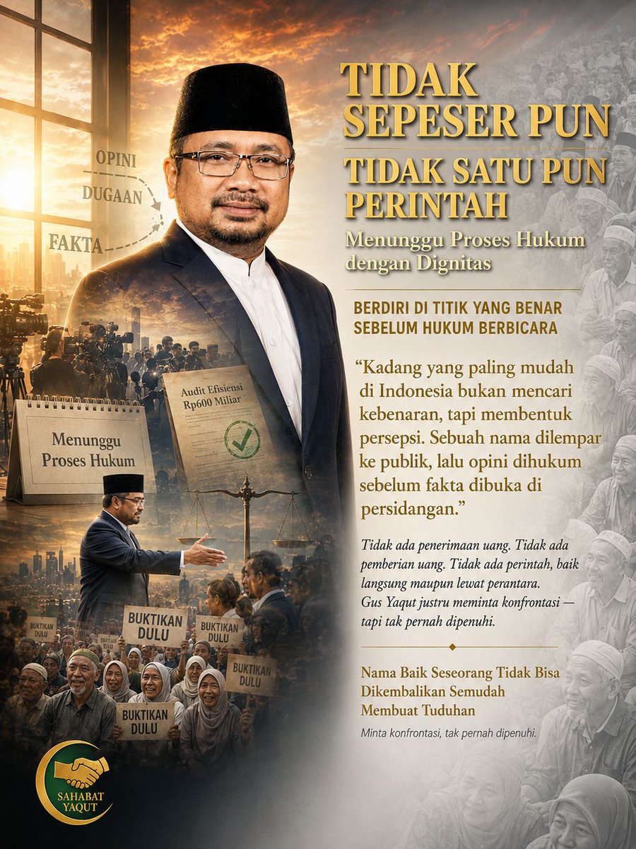amrudinnejad_'s tweet photo. Tuduhan dan fitnah ini memang sangatlah kejam, karena kenyataanya Gus Yaqut tak pernah menerima sepeserpun dan juga tidak pernah ada satupun Perintah dari Beliau untuk perbuatan yang sifatnya merugikan Negara #GusYaqutAdalahKita https://t.co/dxVMgAPjS4