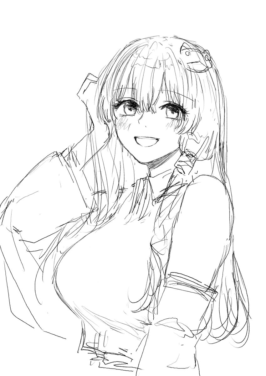 この前ちょっと落描きした早苗さんだ! 