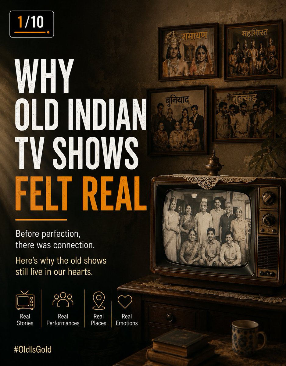 Cinema4S's tweet photo. Somewhere between the silence, the pauses, and the imperfect frames… television once felt human.

Maybe realism was never about budget. Maybe it was about truth.

Check our Instagram and Facebook account for the detail.

#IndianTelevision #OldTVShows #Filmmaking #Cinematech https://t.co/RfR8C3XSqV