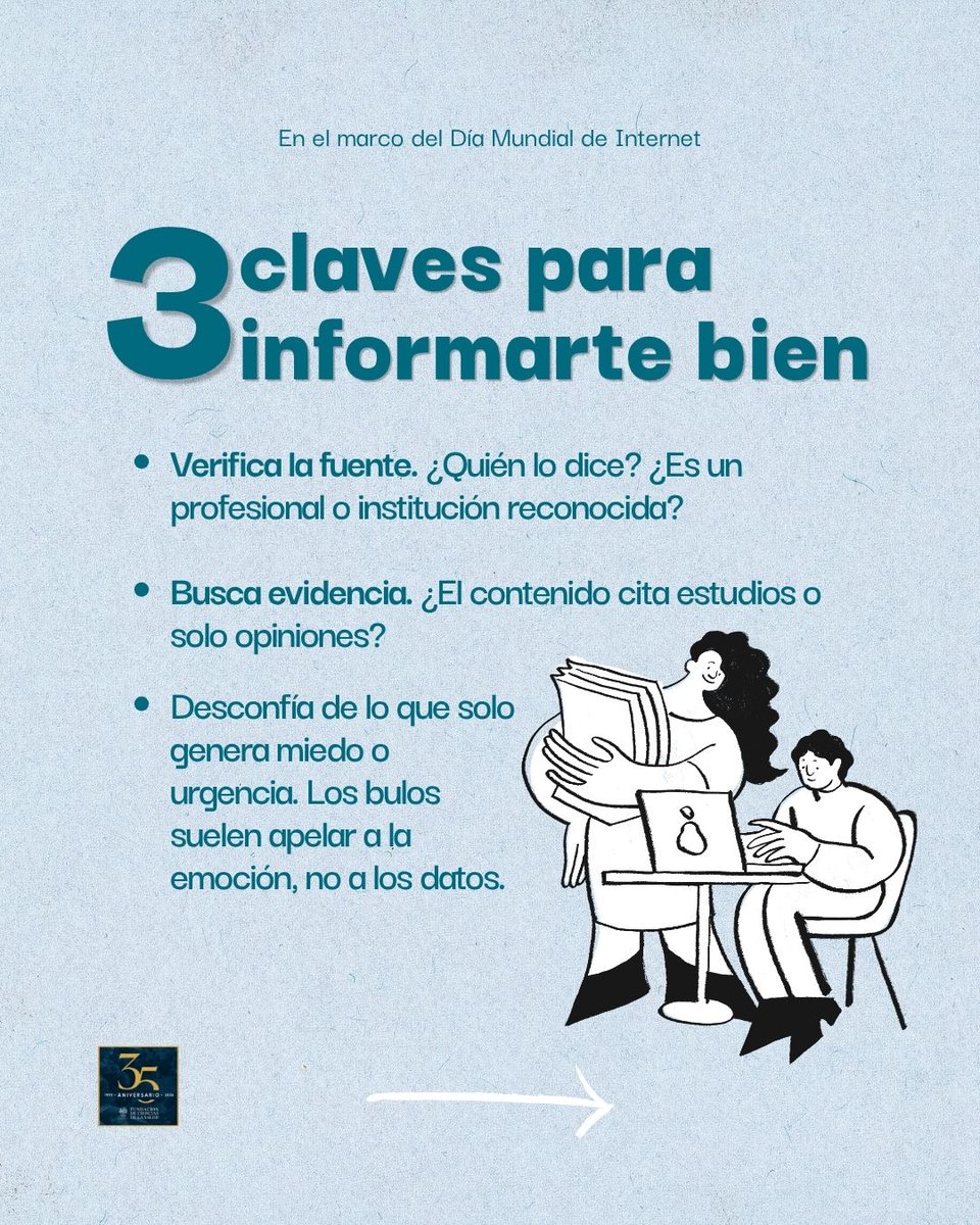 fcs_es's tweet photo. La #desinformación en #salud lleva a:

❌Decisiones equivocadas
❌Rechazo a tratamientos
❌Menor confianza en el sistema sanitario

Y todo se comparte en segundos. https://t.co/kYh4lPA5t6