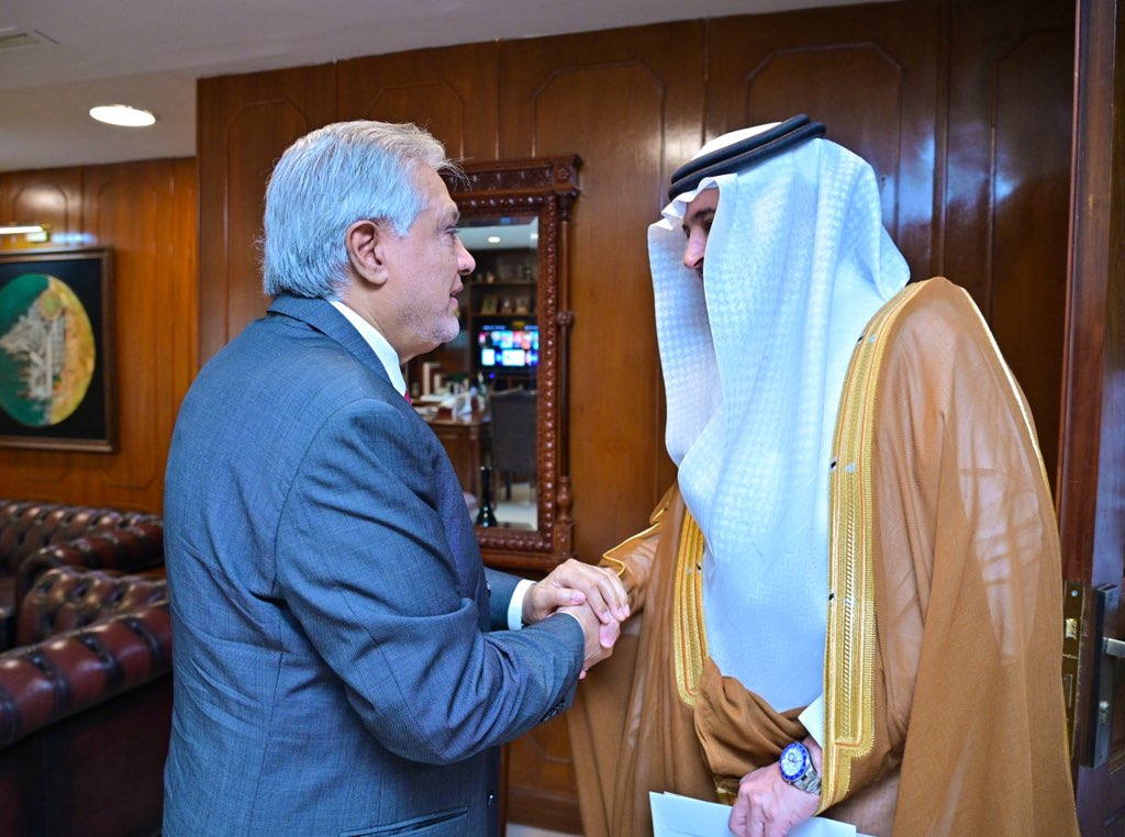 GDiplomacyLens's tweet photo. Saudi Ambassador Nawaf Al-Malkiy meets Deputy PM Ishaq Dar amid evolving regional developments

The Ambassador of Saudi Arabia to Pakistan, H.E. Nawaf bin Saeed Ahmad Al-Malkiy ( @AmbassadorNawaf ), called on Pakistan’s Deputy Prime Minister/ Foreign Minister Senator Mohammad Ishaq Dar @MIshaqDar50 on Monday.
According to officials, discussions focused on the longstanding fraternal ties between Pakistan and Saudi Arabia, with both sides reaffirming their commitment to deepening bilateral cooperation across political, economic, and regional spheres.
The meeting also included an exchange of views on recent regional developments and issues of mutual interest.
Senator Ishaq Dar reiterated Islamabad’s commitment to strengthening strategic cooperation with Riyadh, while the Saudi envoy appreciated Pakistan’s role in promoting regional peace and stability.
The engagement comes amid heightened diplomatic activity in the region and continued coordination between the two countries on regional and international matters.
@KSAembassyPK
#Pakistan #SaudiArabia #IshaqDar #Diplomacy #MiddleEast