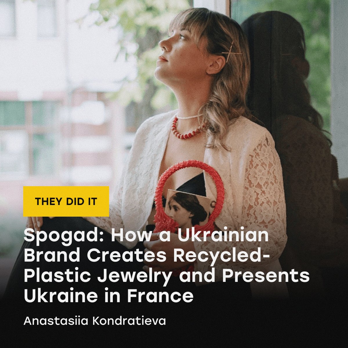 yellowbluepro's tweet photo. Spogad is a Ukrainian brand from Dnipro creating jewelry from recycled plastic.

Founder Anastasiia Kondratieva develops the brand in France and promotes Ukrainian sustainable design.

👉https://t.co/8HBvpLPbs7

Photo credits: Spogad / Anastasiia Kondratieva https://t.co/tNCCpLvFGZ