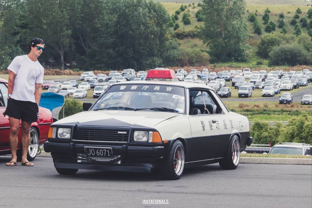 000_three's tweet photo. rotary swapped 1980 Mazda 626 coupe somewhere in in New Zealand... https://t.co/k6yTYckPix