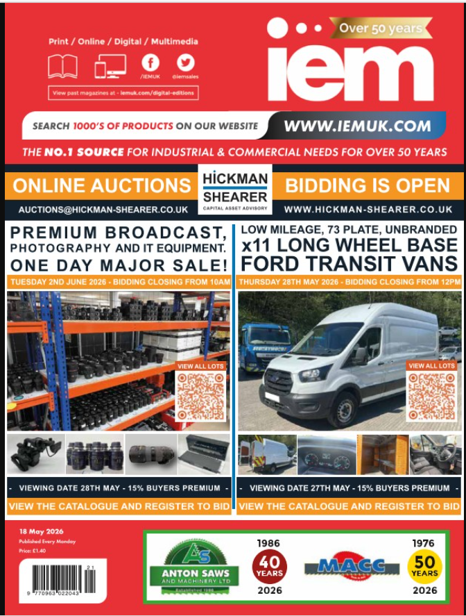 IEMsales's tweet photo. 🚨 NEW ISSUE OUT NOW – IEM Magazine 🚨
Featuring Hickman Shearer online auctions and exciting industry opportunities!
@HickmanShearer
🌐 Visit: https://t.co/bEShaX5dlz
 #Auctions #Industrial #CommercialVehicles #FordTransit #BroadcastEquipment  #racking  #cladding #construction https://t.co/UMN02Qb8MW