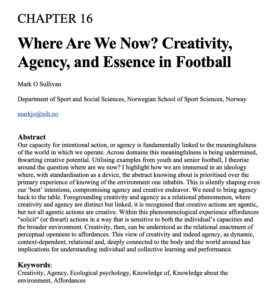 markstkhlm's tweet photo. New book chapter out 
https://t.co/yciq2pI6FO
Where are we now? the moment you know you know, you know.
Standardisation-homogenisation silently shaping even our ‘best’ intentions-limiting the conditions for creativity. Designing meaningful practice contexts. https://t.co/1O6unXwZHS