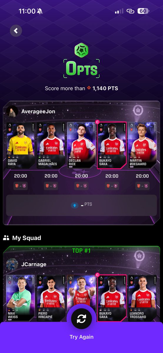 AverageeJon's tweet photo. @Sorare how can we have missed today’s team set without it even happening? We smashed yesterday’s target 😂 please fix! https://t.co/ijBFMLfCIb