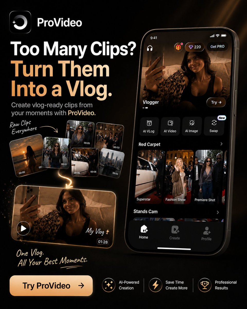 Provideo_ai's tweet photo. ProVideo helps you turn ideas into eye-catching videos faster. Create vlog-style scenes, trendy edits, AI avatars, and social-ready clips with less editing time.

#ProVideo #AIVideo #ContentCreator #VideoEditing #ReelsTips https://t.co/kFzTTRA3bJ