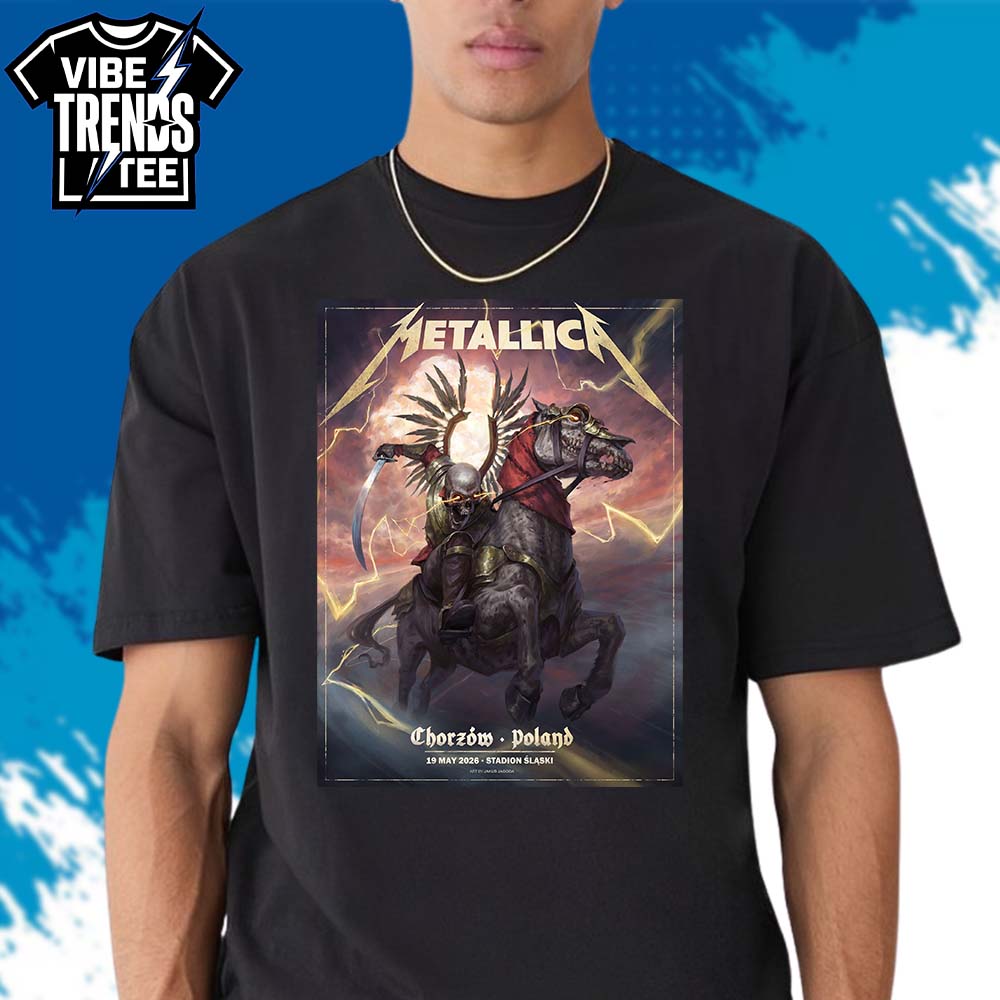 vibetrendstee's tweet photo. 🤘 Metallica fans in Poland! Get ready for the M72 Chorzow Pop-Up collection. Featuring the exclusive Jakub Jagado design for the May 19, 2026 show at Stadion Śląski. 🇵🇱

Check out these limited edition pieces below! 👇 🎸🔥

#Metallica #M72Chorzow #M72WorldTour #JakubJagado https://t.co/ckMdjdNDRN