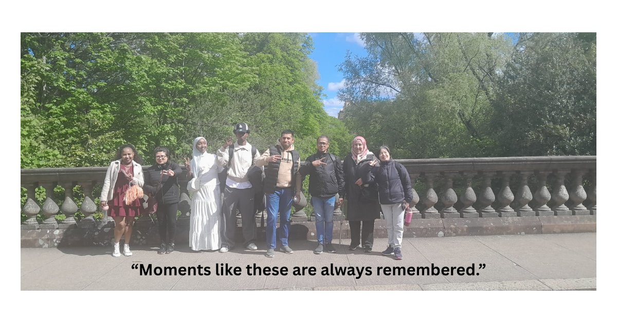 cwintegration's tweet photo. Happy impressions from our wellbeing walk with Laureen last Friday that took us to Kelvingrove Park and Museum. 🌲🌺

Thank you Glasgow Communities Mental Health and Wellbeing Fund @GlasgowCVS https://t.co/sDeQ1nz1nS
