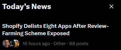 huckaleros's tweet photo. Easy rule for biz and life, don't be shady. This was trending for me when I opened X this AM @malisauskasLT - your post is first so looks like action was taken? #appgate https://t.co/9mqhc3WQNx