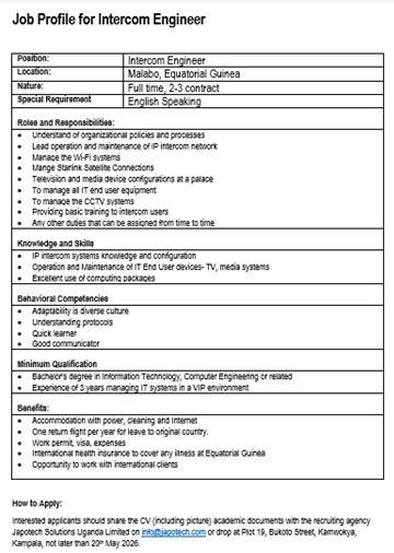 japotech's tweet photo. Embark on an exciting offshore adventure as an Intercom Engineer! Join a dynamic team maintaining critical communication systems in a fast-paced, high-seas environment.  

To apply, follow the instruction in the job profile attached.

#Job #Excitingcareer #Intercomengineer https://t.co/6n4oh9ecuE