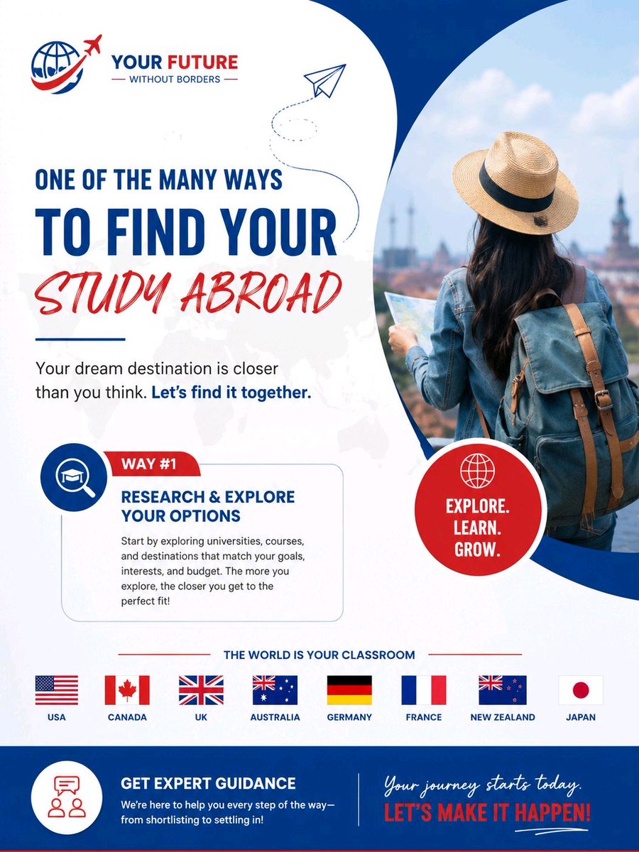 Edulounge_'s tweet photo. Your study abroad journey starts with the right research 🌍📚
Explore universities, courses, scholarship and more
Let Edu Lounge guide you every step of the way.
#StudyAbroadConsultant #DreamBig #UniversityLife #StudyJourney #HigherEducation #FutureAbroad #StudentsAbroad https://t.co/dwID2SDR3H