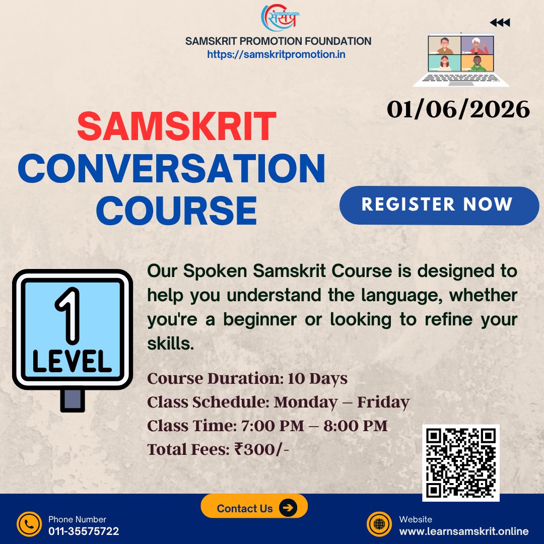 adhyapanam's tweet photo. Samskrit Conversation Skills
Enroll - https://t.co/LtkyRZPSur

Course Overview:
Samskrit Conversation Skills course empowers learners to communicate effectively in Sanskrit, fostering a deeper connection with India's rich cultural heritage.

#conversationinsanskrit #sanskrit https://t.co/CqWE79KSBr