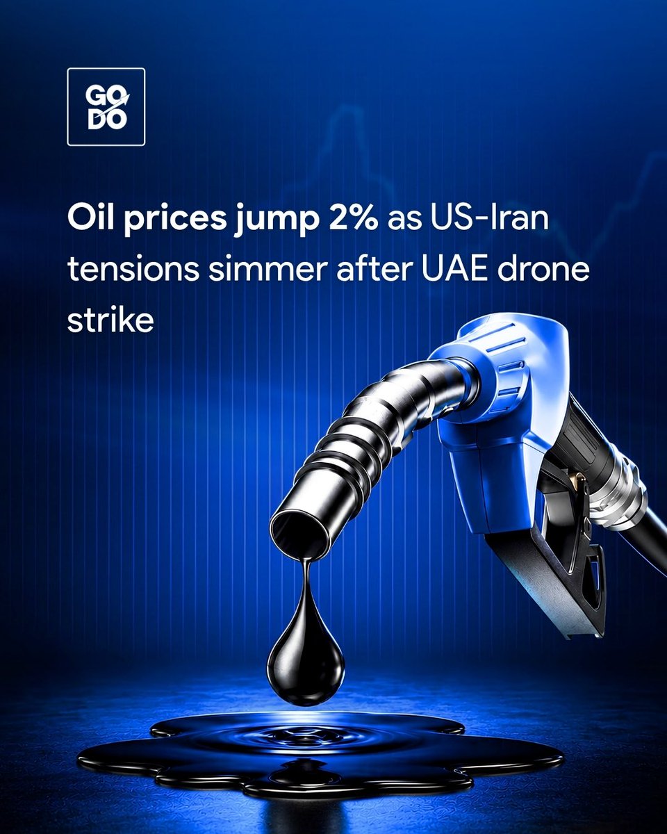 GoDo_CM's tweet photo. Oil prices surge as U.S.-Iran tensions heat up again after the UAE drone strike. Markets are watching the Middle East closely as fears over supply disruptions grow. 🌍⛽️ #Oil #Iran #USA #UAE #MiddleEast #BreakingNews #OilPrices #Geopolitics #Trading #BrentOil #WTI https://t.co/XwjcNMypFW