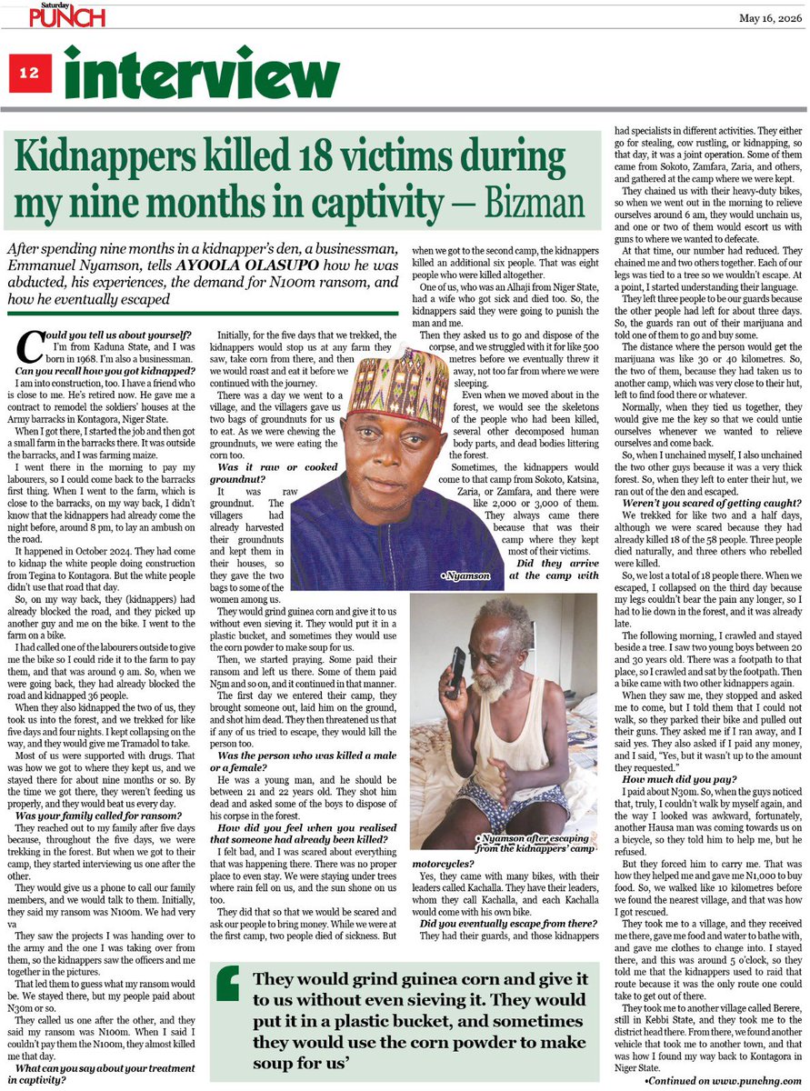 EarnestScn's tweet photo. “They had already killed 18 of the 58 people. Three people died naturally, and three others who rebelled were killed. So, we lost a total of 18 people there.”

Read More👇

https://t.co/SlPdw7wBeX https://t.co/kf0UVhsKMP