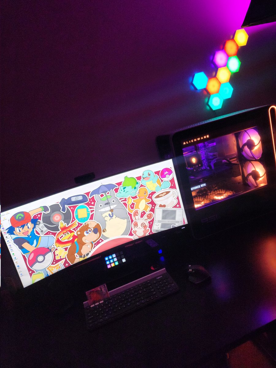 PokeCollection's tweet photo. My new rig is finally setup! After losing data over 6 months ago, to purchasing a much-needed upgrade, to now reinstalling everything I can remember... @Alienware #Area51Desktop #Alienware https://t.co/KhBtYjguI5