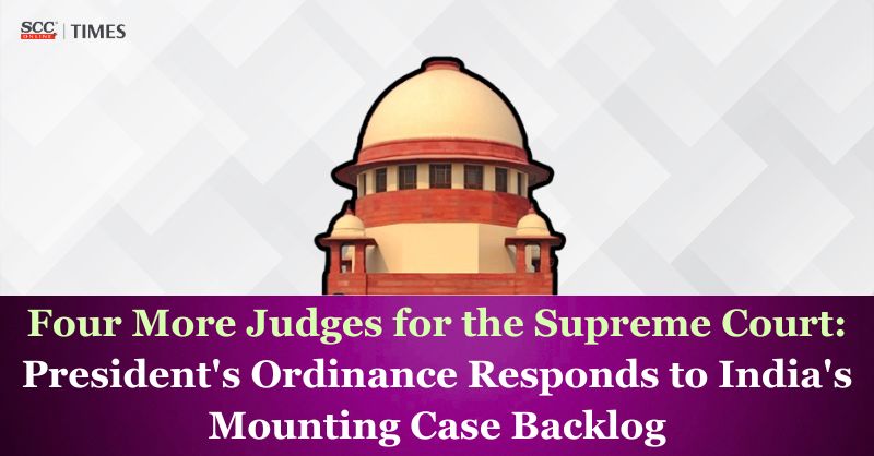 scconline_'s tweet photo. Four More Judges for the Supreme Court: President’s Ordinance Responds to India’s Mounting Case Backlog
Read More Here- https://t.co/HYFVhLxaQW
#SupremeCourt #JudicialReforms #JudgeStrength #IndianJudiciary #Appointments #Judges #Judiciary #SanctionedStrength #CaseBacklog https://t.co/gN0ECZEKoi