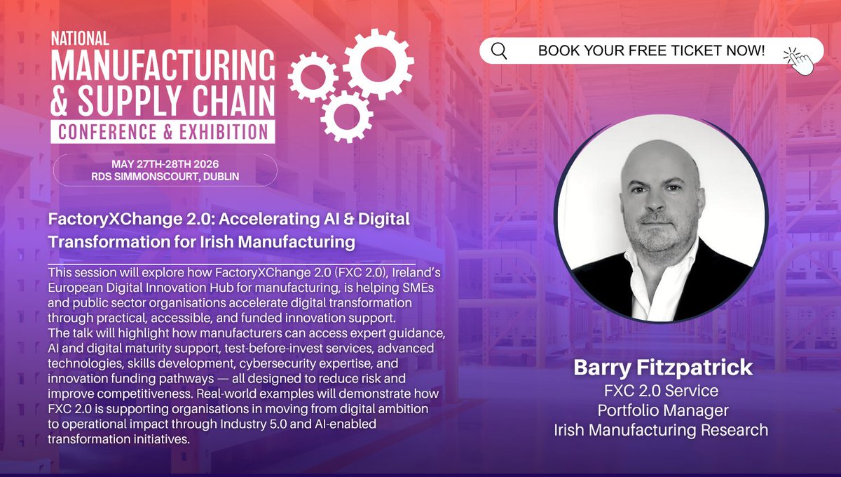 MSC_Event's tweet photo. Welcome to a new week!👋 This year's National Manufacturing and Supply Chain Conference and Exhibition is kicking off NEXT WEEK! So if you haven't already, register for free below for two packed days full of fascinating industry discussion.
🎟️: https://t.co/DQSxaQ86Uq #NMSC2026 https://t.co/WO2KLJvyzJ