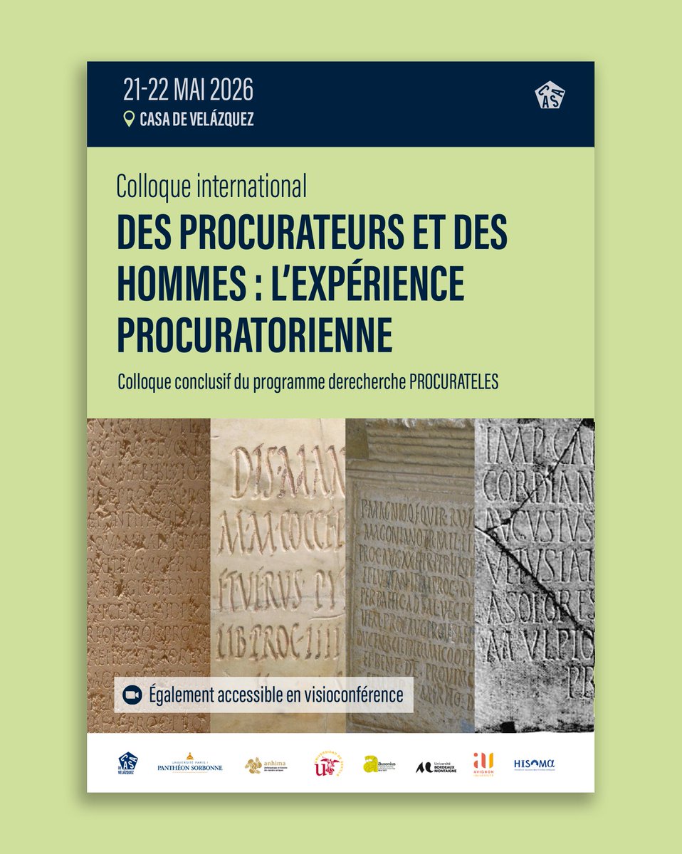 casadevelazquez's tweet photo. 📣 Jeudi et vendredi prochains, colloque conclusif du programme PROCURATÈLES à la Casa de Velázquez 

🏛️⚖️ Des procurateurs et des hommes : l’expérience procuratorienne

⏯️La rencontre sera également accessible en ligne
https://t.co/vGGWEjFRxI https://t.co/Zh7rWLsyqn