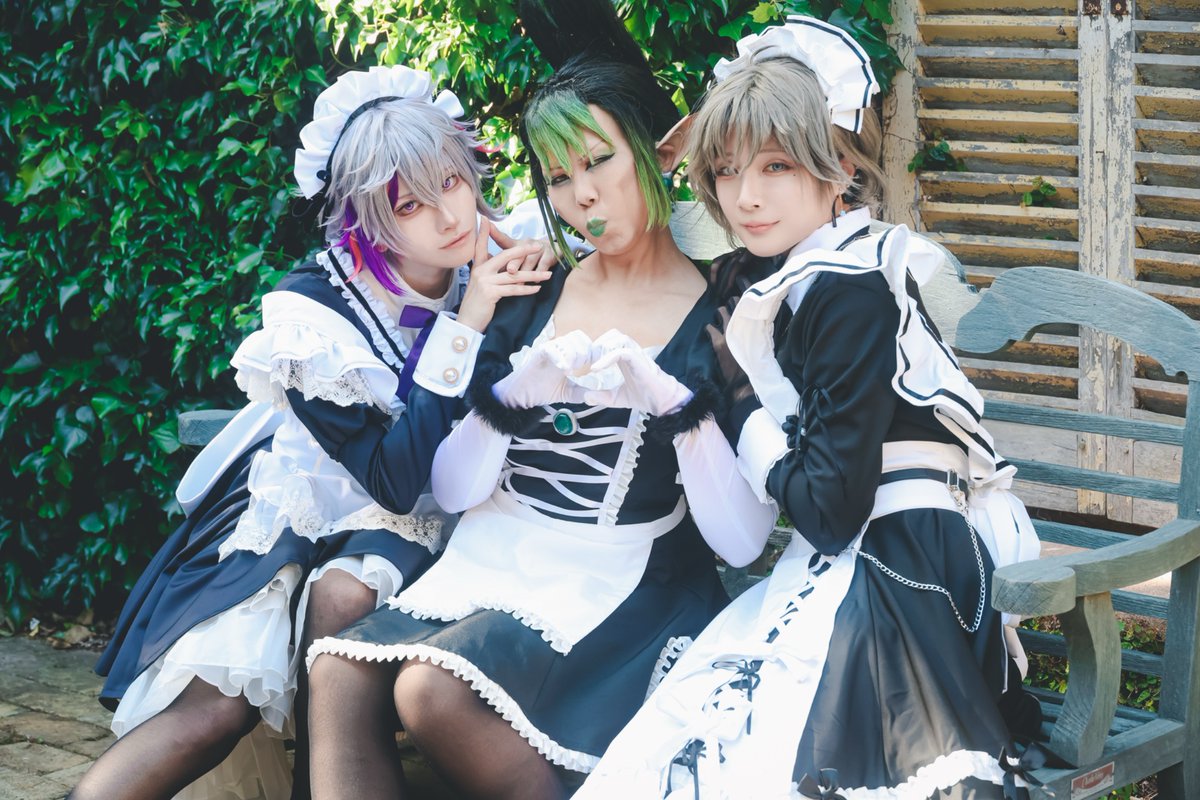 PyoK04's tweet photo. cos 🌈🕒

#0510私もまぜてよ虹メイドの日

🌵 @chizekmgs 
🔫 @ens_amu 
🥂✨ @NeonECW https://t.co/n6XnvQrEo9