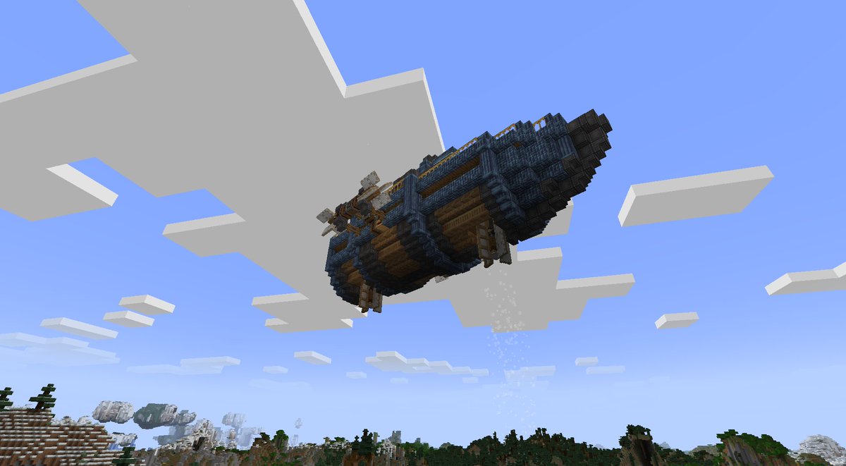 solarfox311's tweet photo. GT GB "Adventure"

 A light, fast, and agile gunship designed for scouting and exploration

Top Speed  -  15 b/s
Max Alt.   -  -  y150
Armament  -  x2 1-Potato Cannon guns
Engine  -  -  -  3x single steam engines

(I spent like 8 hours on this thing xd)
#createaeronautics #create https://t.co/YuW0Lkdr9j