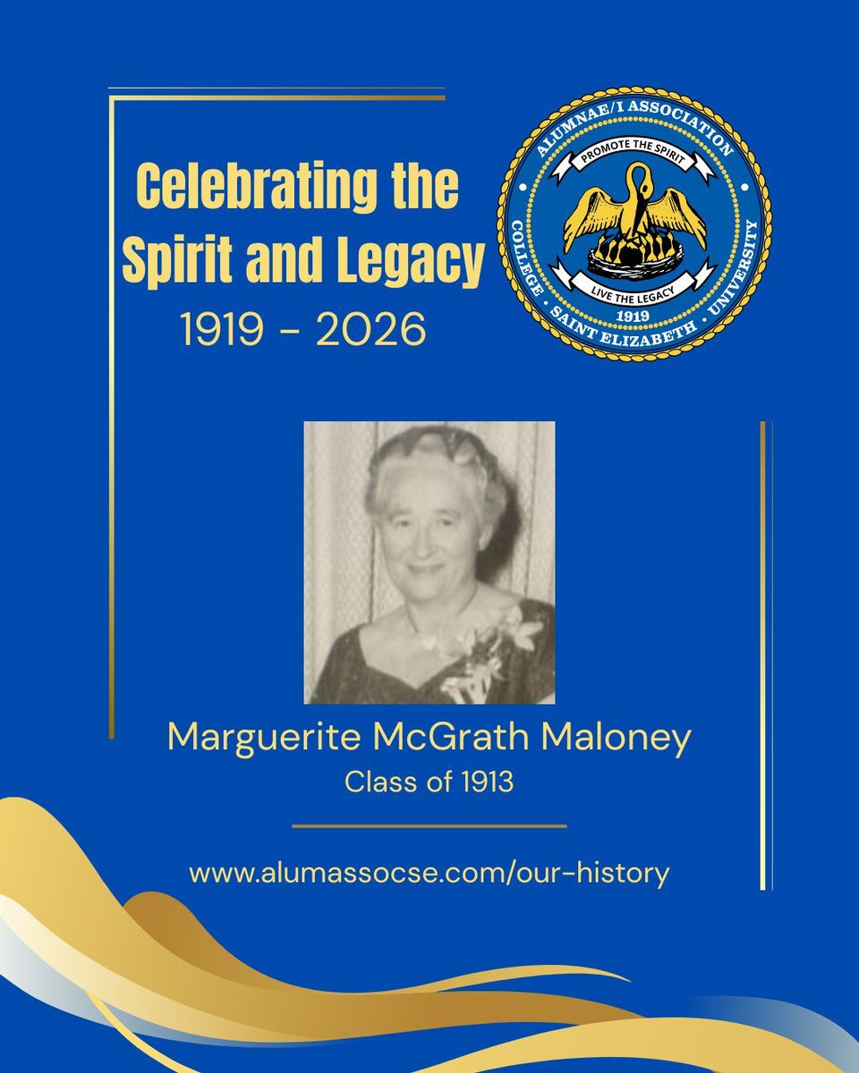 CSEAlum's tweet photo. This week we celebrate Marguerite McGrath Maloney, who first began the Alumnae/i Association of the College of St. Elizabeth, and the generations of alumnae/i who have carried the torch since. Our mission and legacy are built by YOU. https://t.co/6F20apMm9M