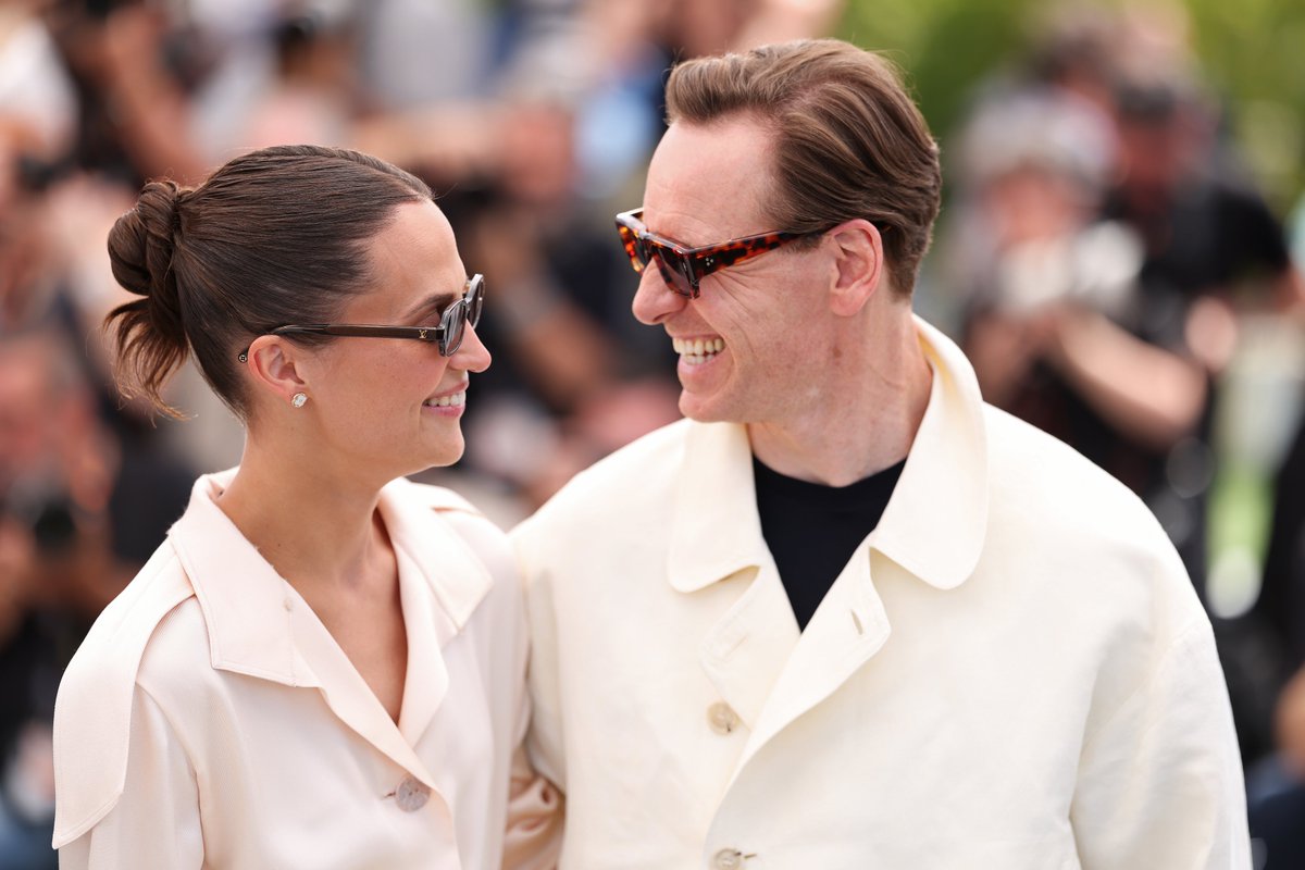 Variety's tweet photo. Alicia Vikander and Michael Fassbender at the #Cannes photocall for 'Hope." https://t.co/7DNwiXEMTJ