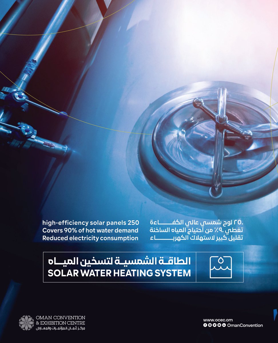 OmanConvention's tweet photo. هل يمكن لمركز فعاليات أن يقود التغيير نحو مستقبل أكثر استدامة؟ 🌍

في مركز عُمان للمؤتمرات والمعارض، نؤمن أن الاستدامة ليست مجرد مبادرة، بل التزام طويل الأمد.

من أكبر مشروع للألواح الشمسية، إلى بيئة طبيعية تحتضن التنوع الحيوي، وصولًا إلى دمج التراث الزراعي في تصميمنا، كل خطوة نقوم بها تُحدث فرقًا حقيقيًا.

خلال أسبوع عُمان للاستدامة، نسلّط الضوء على مشاريعنا المستدامة التي تعكس رؤيتنا نحو مستقبل أكثر وعيًا واستدامة 🌱