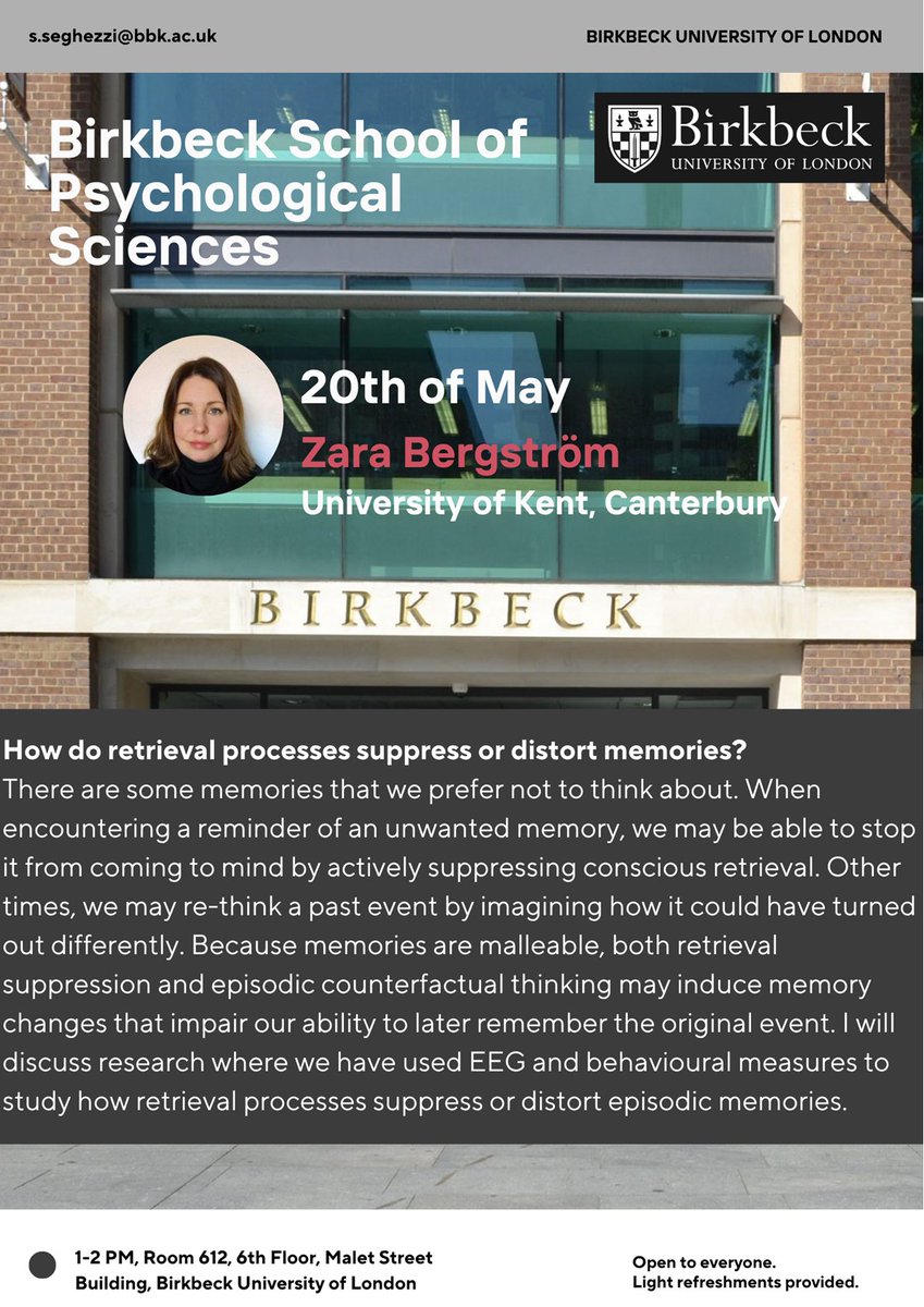 Birkbeck School of Psychological Sciences tweet media