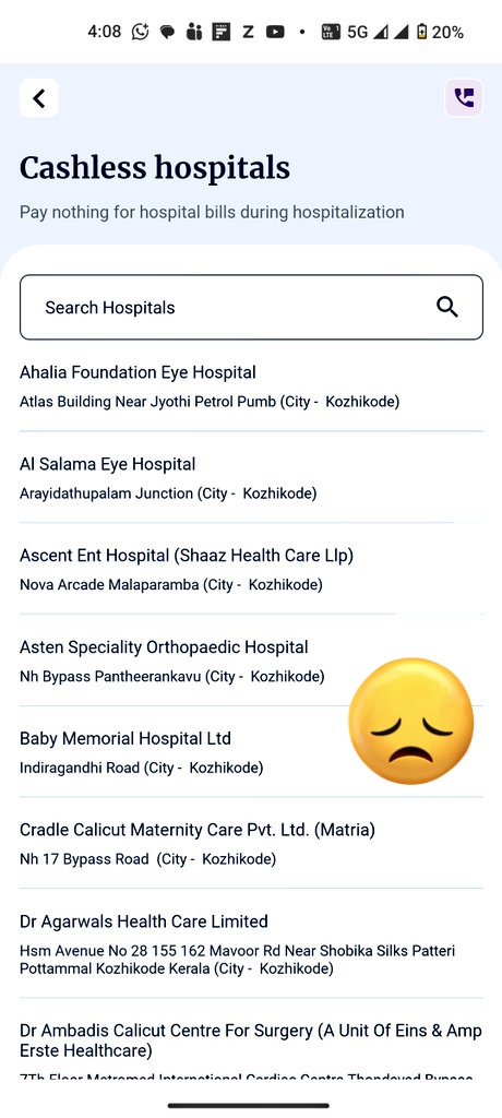 arjunmeghanadh's tweet photo. @abhealthin Dear Aditya , I paid 2nd  and 3rd year bills for for my parents. Blindly trusting you. We live in 673542 pincode. Not even 1 close hospital.  Your N/w is  located in Kozhikode city (50km away) 
You Already have baby memorial hospital in listpls add its Vadakara branch https://t.co/yjl0HwGDXp