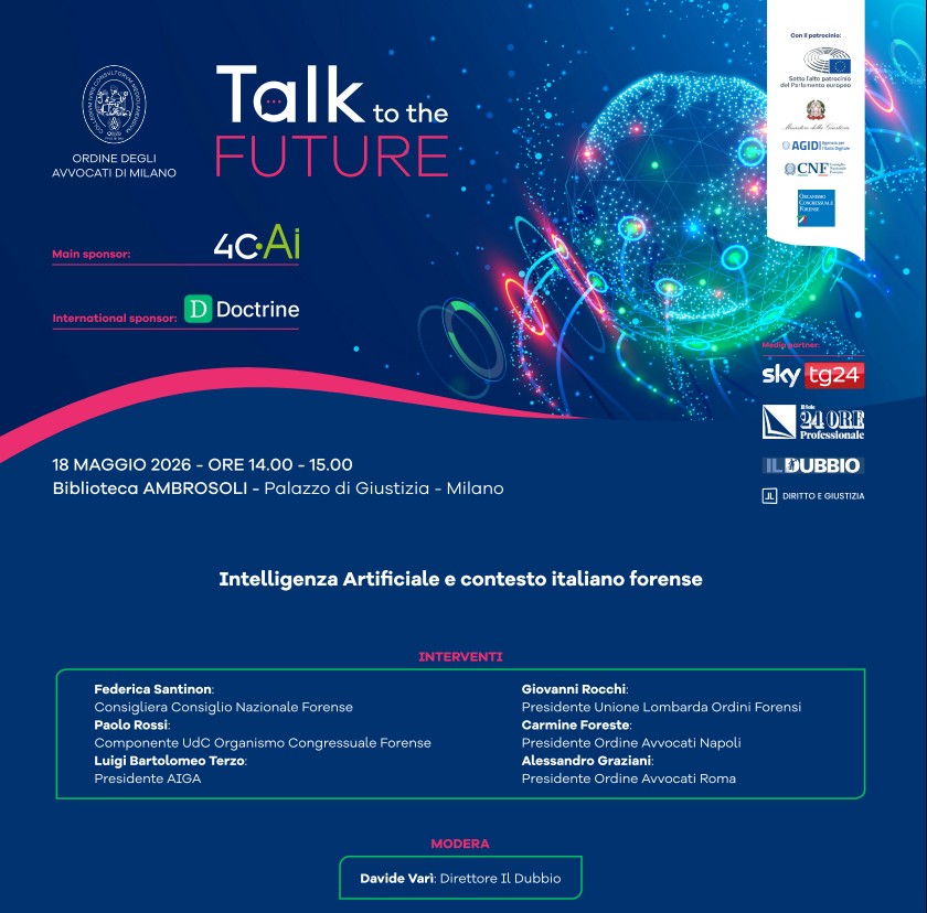 GrazianiAlex's tweet photo. Oggi al TALK TO THE FUTURE, organizzato dall'Ordine degli Avvocati di Milano https://t.co/iQpuJIp4mU