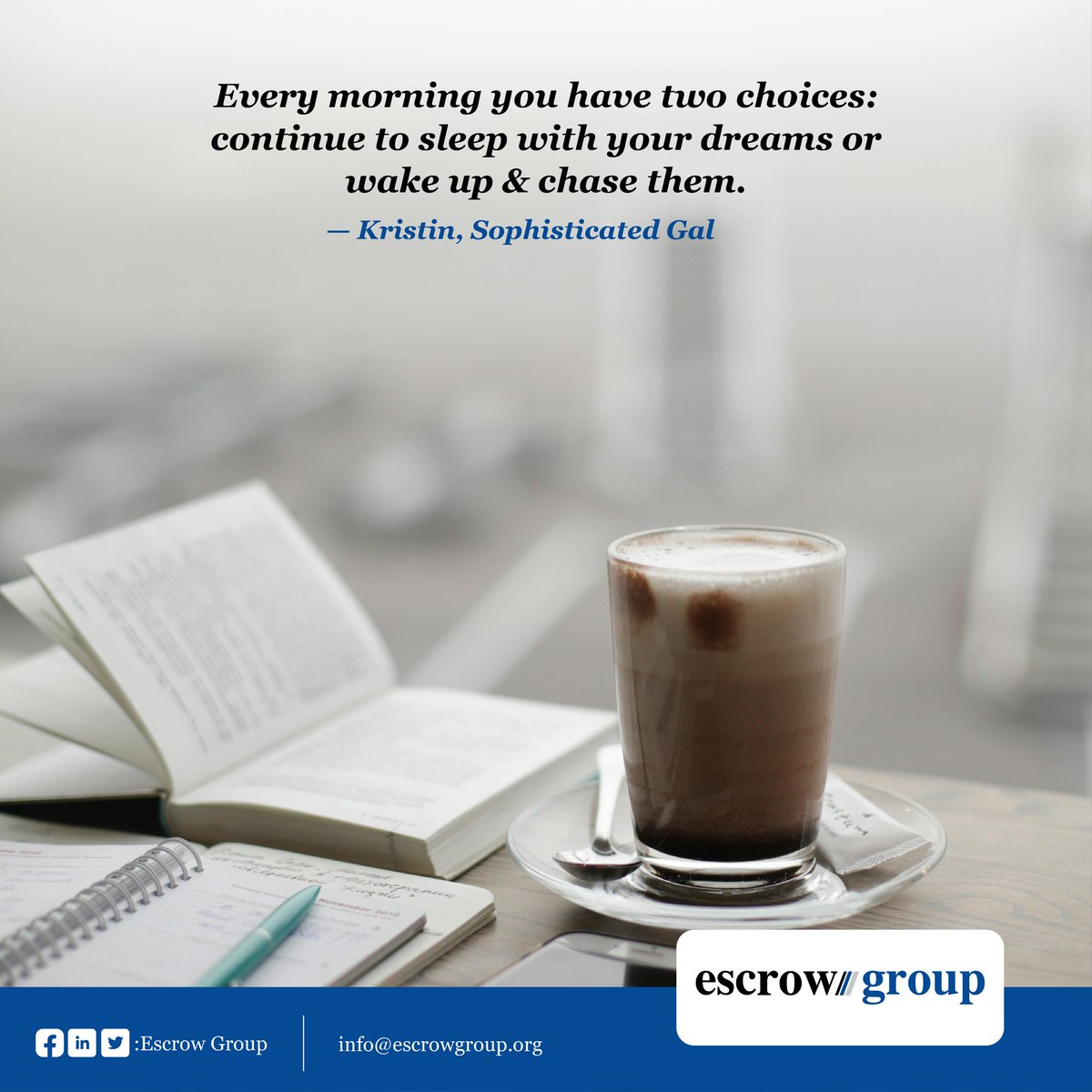 Escrow_Group's tweet photo. Every morning, we have a choice: stay passive and let our dreams remain fantasies, or take action and chase them. Wake up with determination and work towards making your dreams a reality.
HAPPY NEW WEEK! https://t.co/MbRKnAyzfg